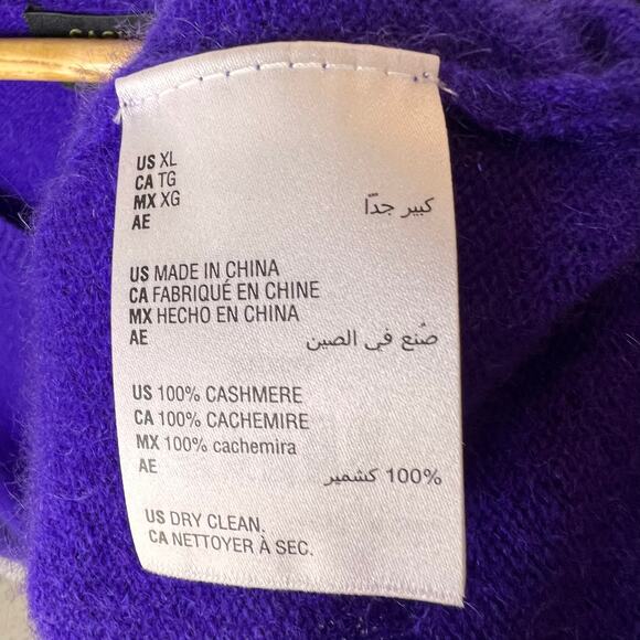 Charter Club Sweater Womens Size XL Bright Purple 100% Cashmere V Neck Luxury - Picture 13 of 15